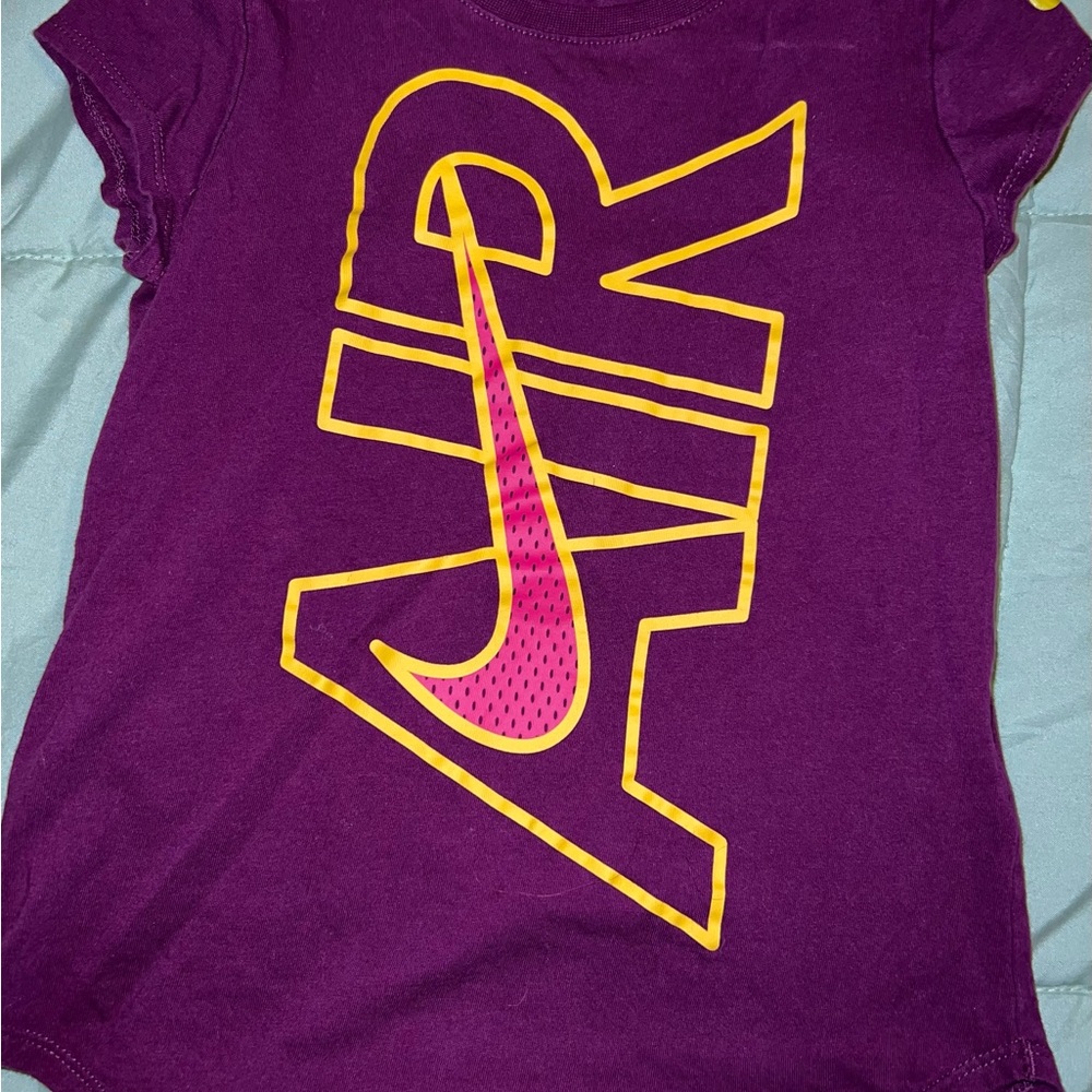Nike Purple and Yellow Short Sleeve Tee